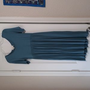 Perfect Peach- Teal T-shirt Dress w/ Pockets- size small